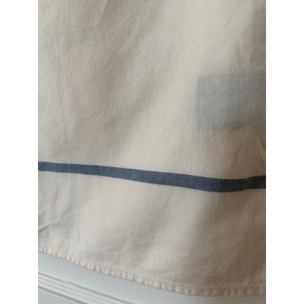 Lauren Ralph Lauren Queen Pillowcases Pair Ivory Blue Stripe Cotton 17.5x33